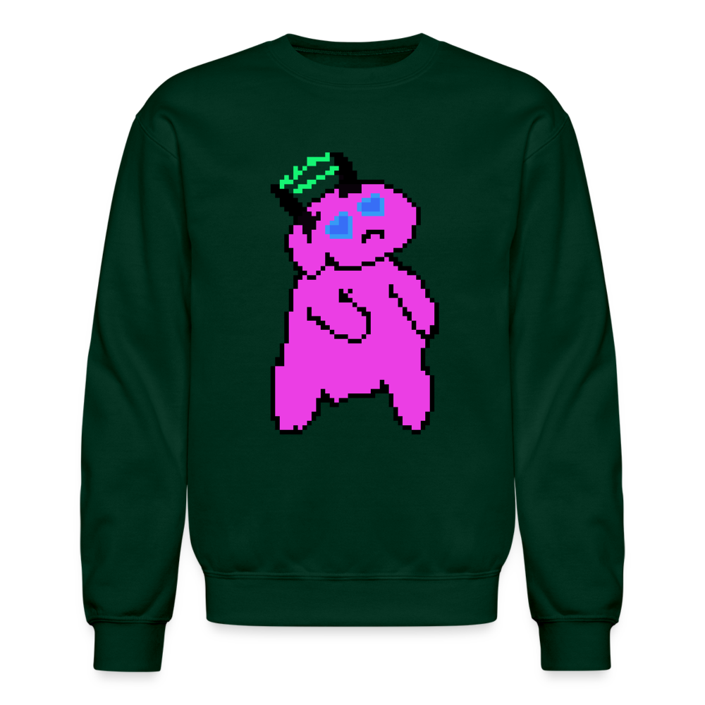 Crewneck Sweatshirt - Hearts - forest green