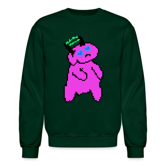 Crewneck Sweatshirt - Hearts - forest green