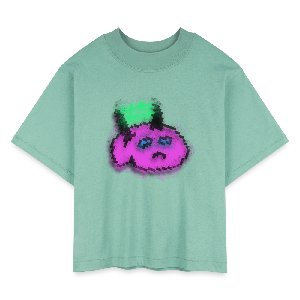 Women's Boxy Tee - Blurry Sketch - saltwater