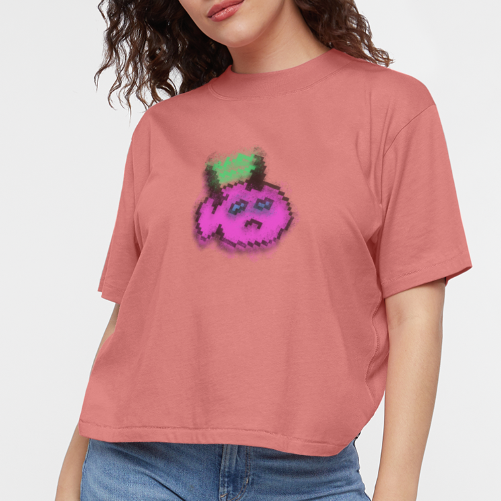 Women's Boxy Tee - Blurry Sketch - mauve