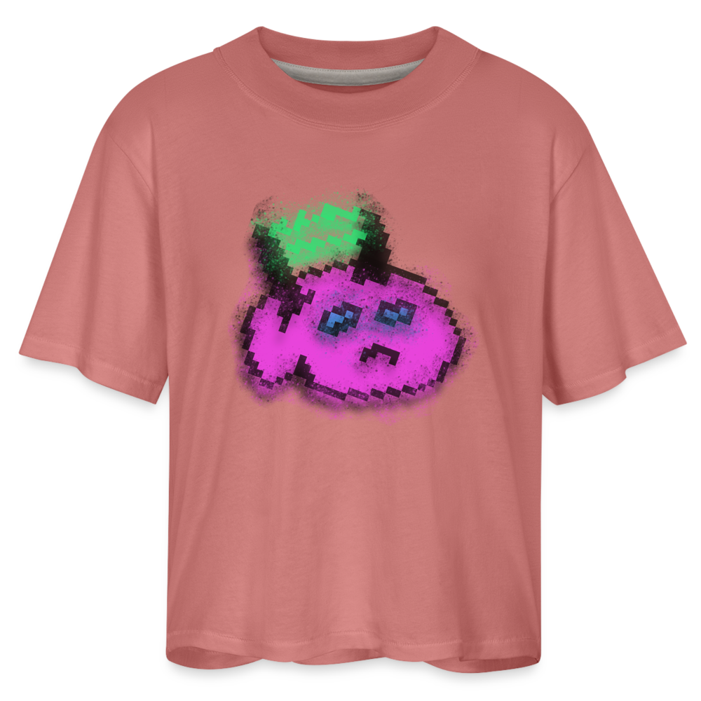 Women's Boxy Tee - Blurry Sketch - mauve