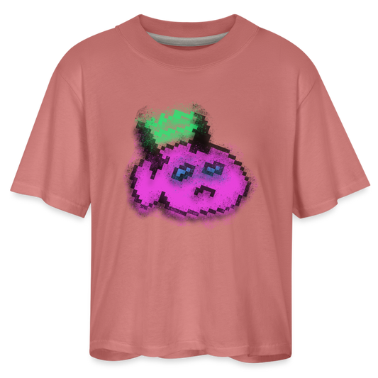 Women's Boxy Tee - Blurry Sketch - mauve