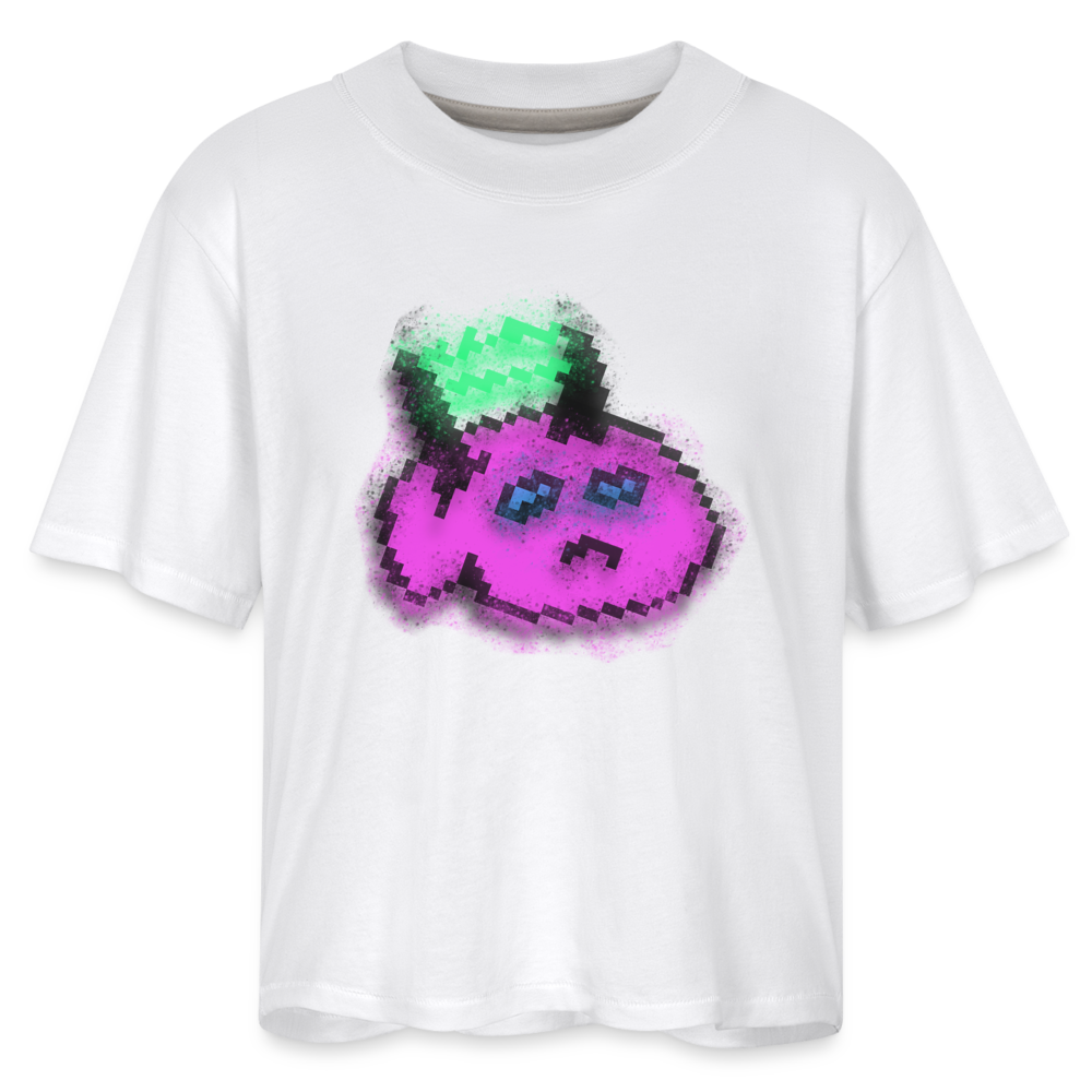 Women's Boxy Tee - Blurry Sketch - white