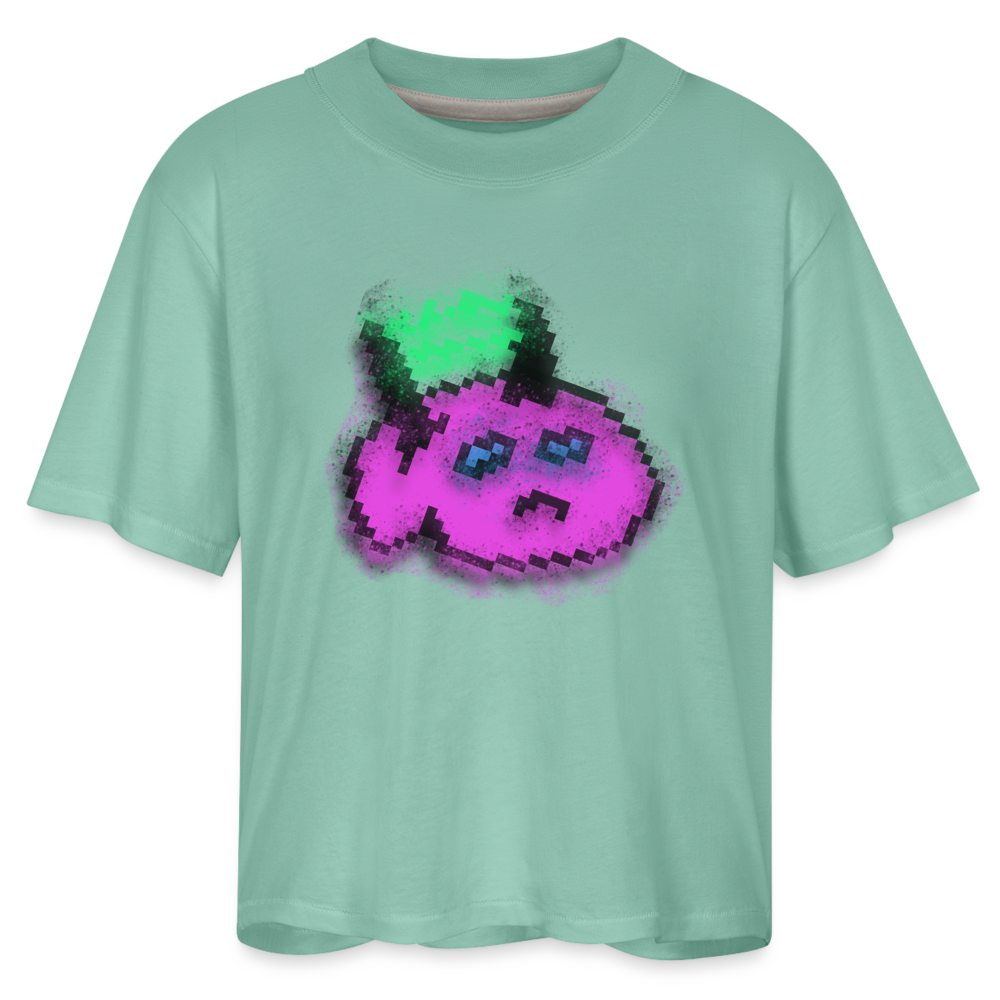 Women's Boxy Tee - Blurry Sketch - saltwater