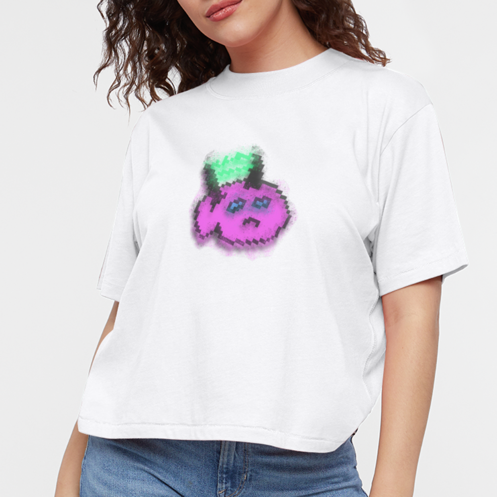 Women's Boxy Tee - Blurry Sketch - white