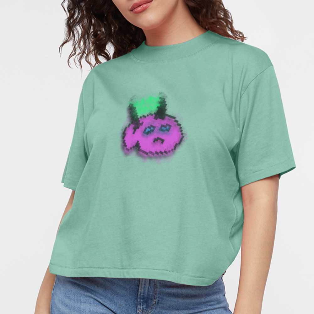 Women's Boxy Tee - Blurry Sketch - saltwater